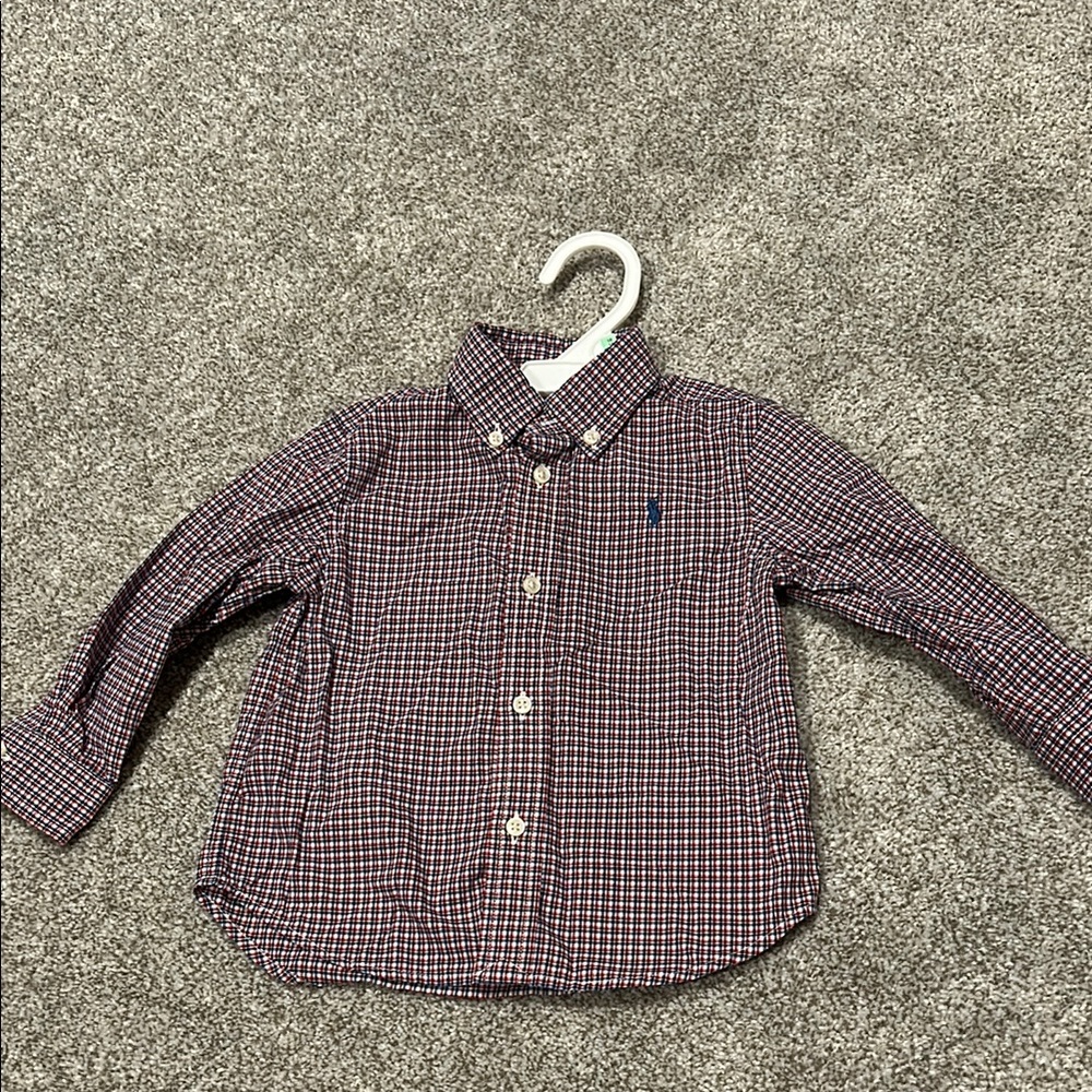 Ralph Lauren Blue and Red Gingham Button Down Shirt